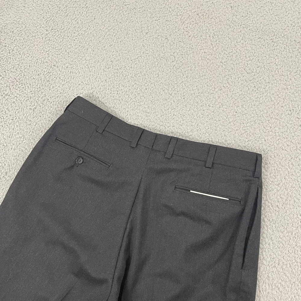 Vintage Brooks Brothers Makers Pants 37x28 Charcoal Pleated Pure Wool Trousers‎